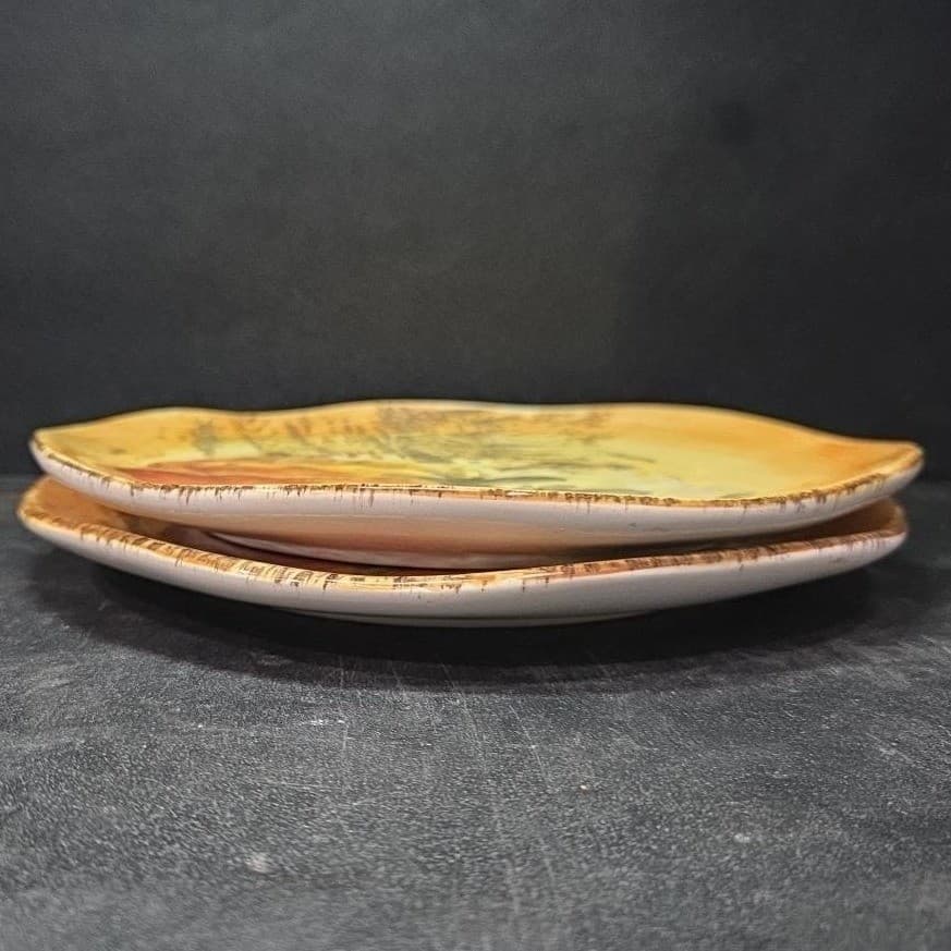 Maxcera Pumpkin Fest Decorative Salad Plates, Set of 2, Vintage Autumn Decor - Thumbnail 9