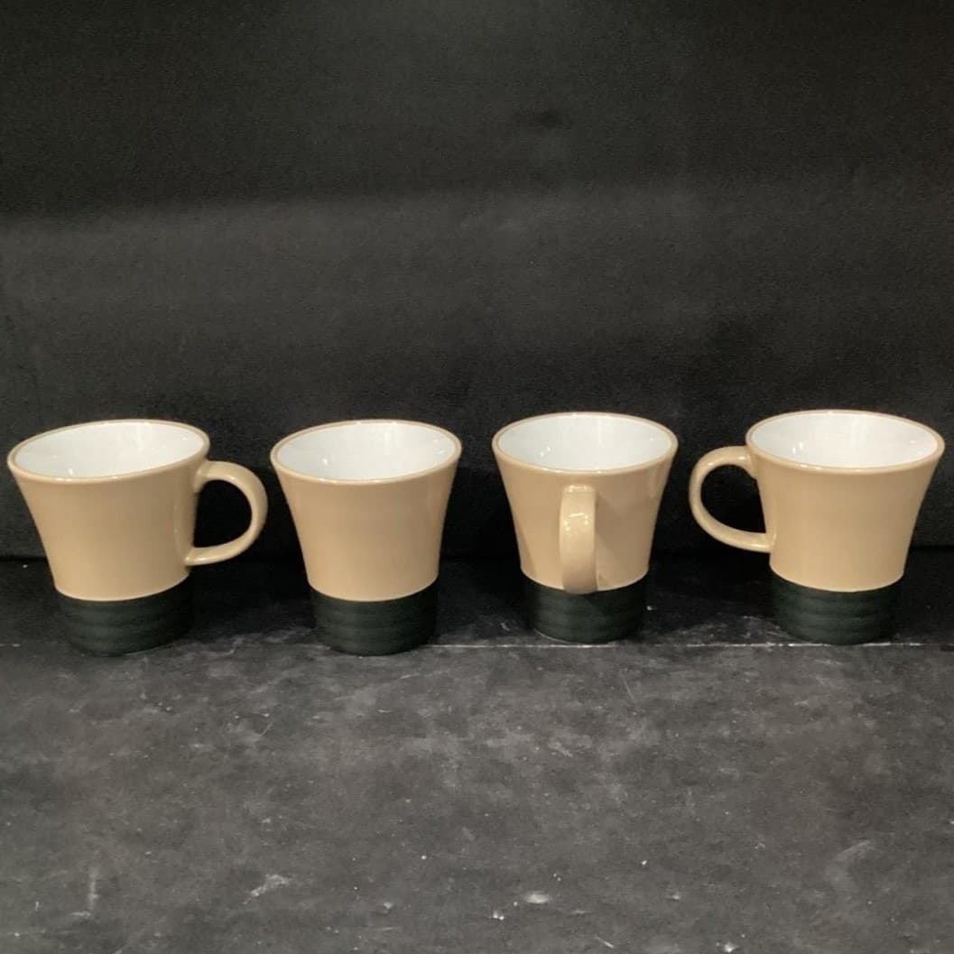 Pfaltzgraff Radius Coffee Cups, Set of 4, Vintage Two-Tone Mugs, Drinkware - Thumbnail 8