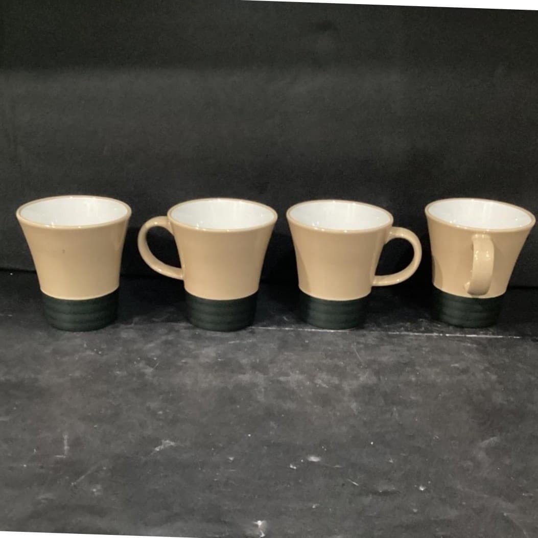 Pfaltzgraff Radius Coffee Cups, Set of 4, Vintage Two-Tone Mugs, Drinkware - Thumbnail 9