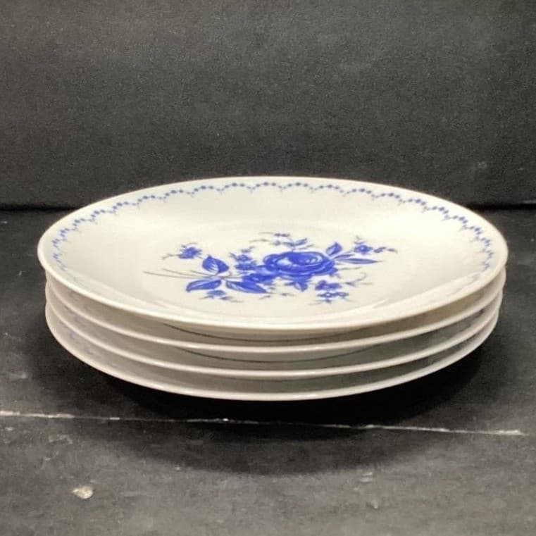 Alboth & Kaiser Bavaria Salad Plates, Set of 4, Vintage Blue Floral Tableware - Thumbnail 9