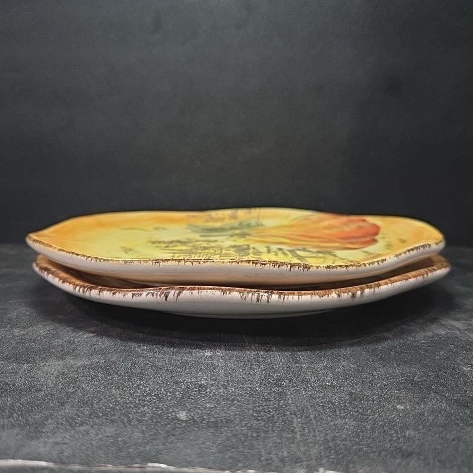 Maxcera Pumpkin Fest Decorative Salad Plates, Set of 2, Vintage Autumn Decor - Thumbnail 7