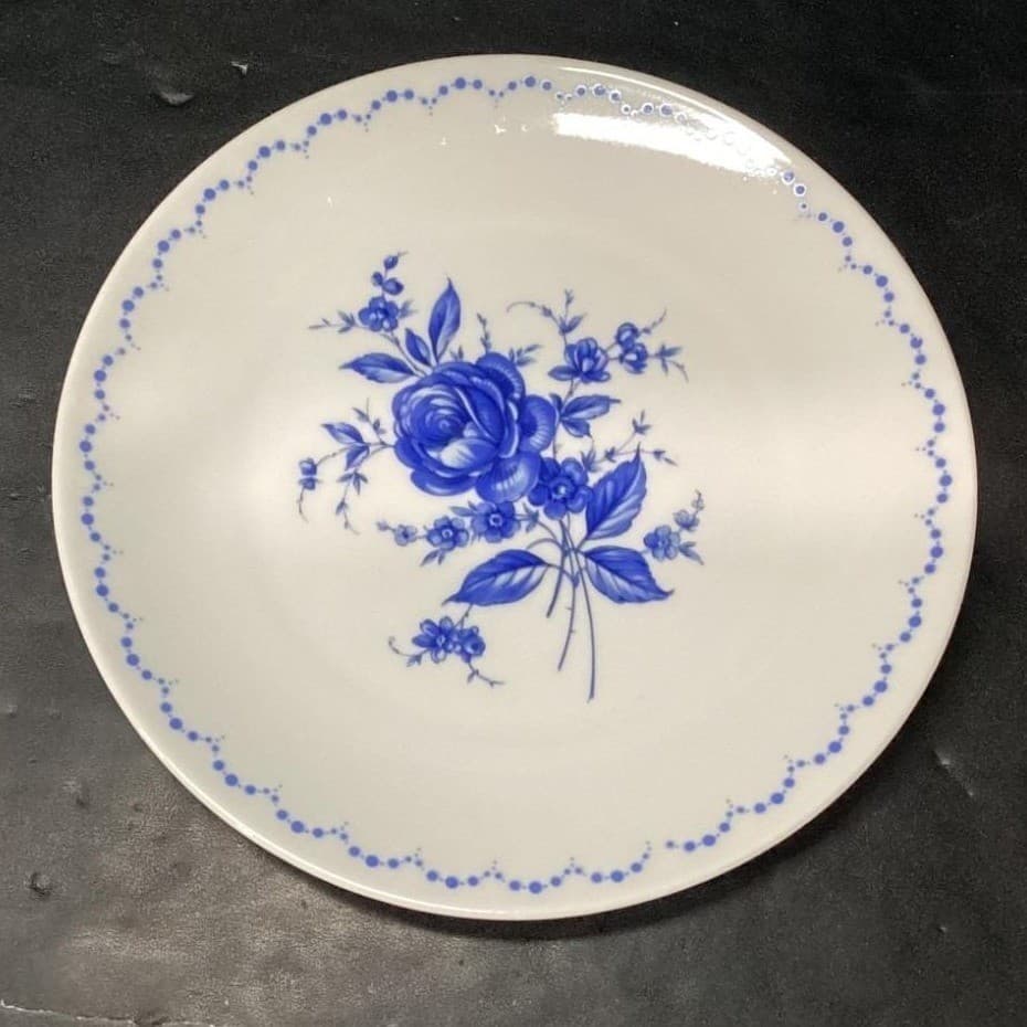 Alboth & Kaiser Bavaria Salad Plates, Set of 4, Vintage Blue Floral Tableware - Thumbnail 3