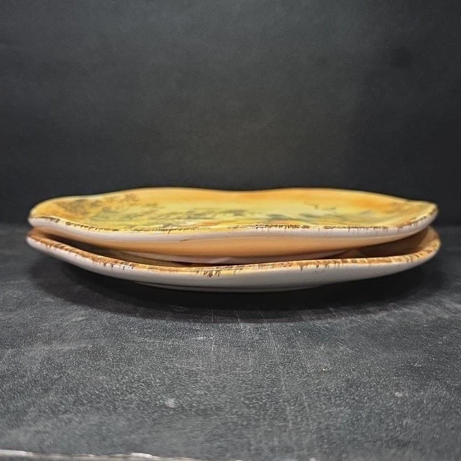 Maxcera Pumpkin Fest Decorative Salad Plates, Set of 2, Vintage Autumn Decor - Thumbnail 6