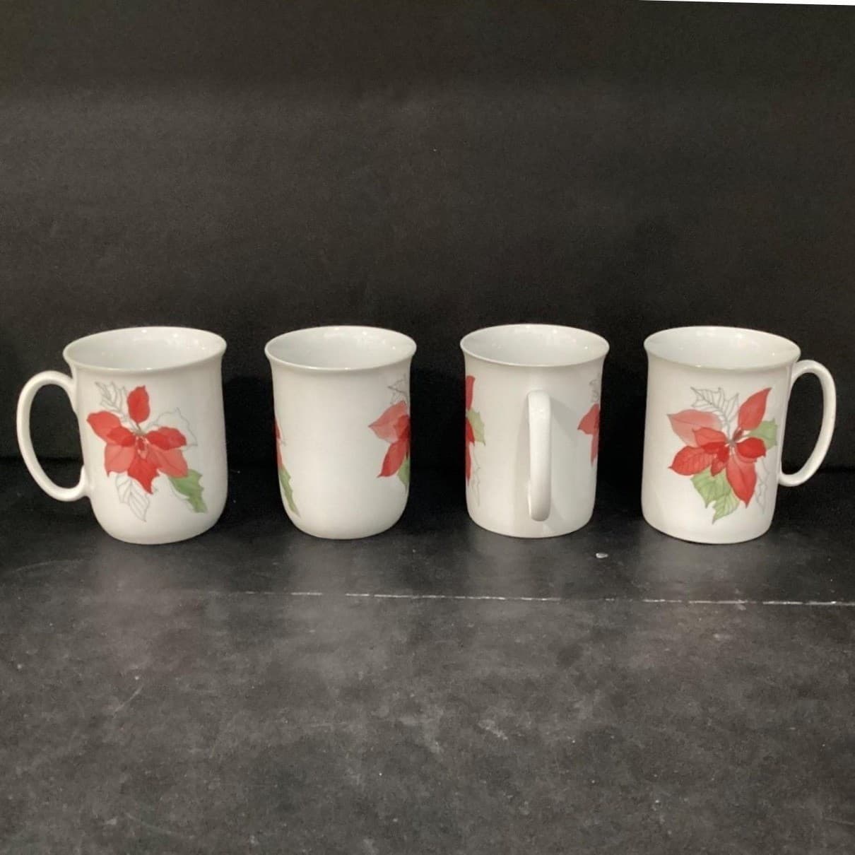 Watercolors Block Spal Poinsettia Coffee Cups, Set of 4 Mary Lou Goertzen Design - Thumbnail 8