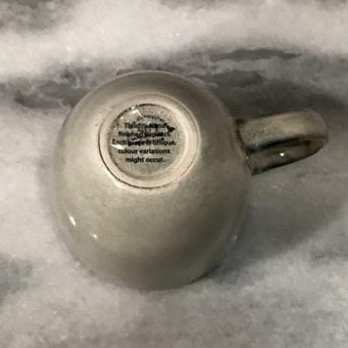 Gladelig Style Stoneware Coffee Mugs Tea Cups gray edged brown Set Of 2 - Thumbnail 10
