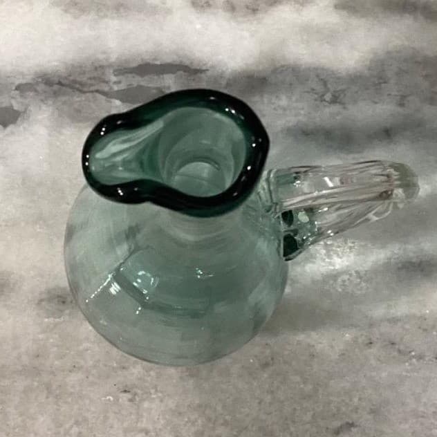 Decanter with Cordials Set 6-Piece Light Green Blue Twisted Clear Stems Elegant - Thumbnail 7