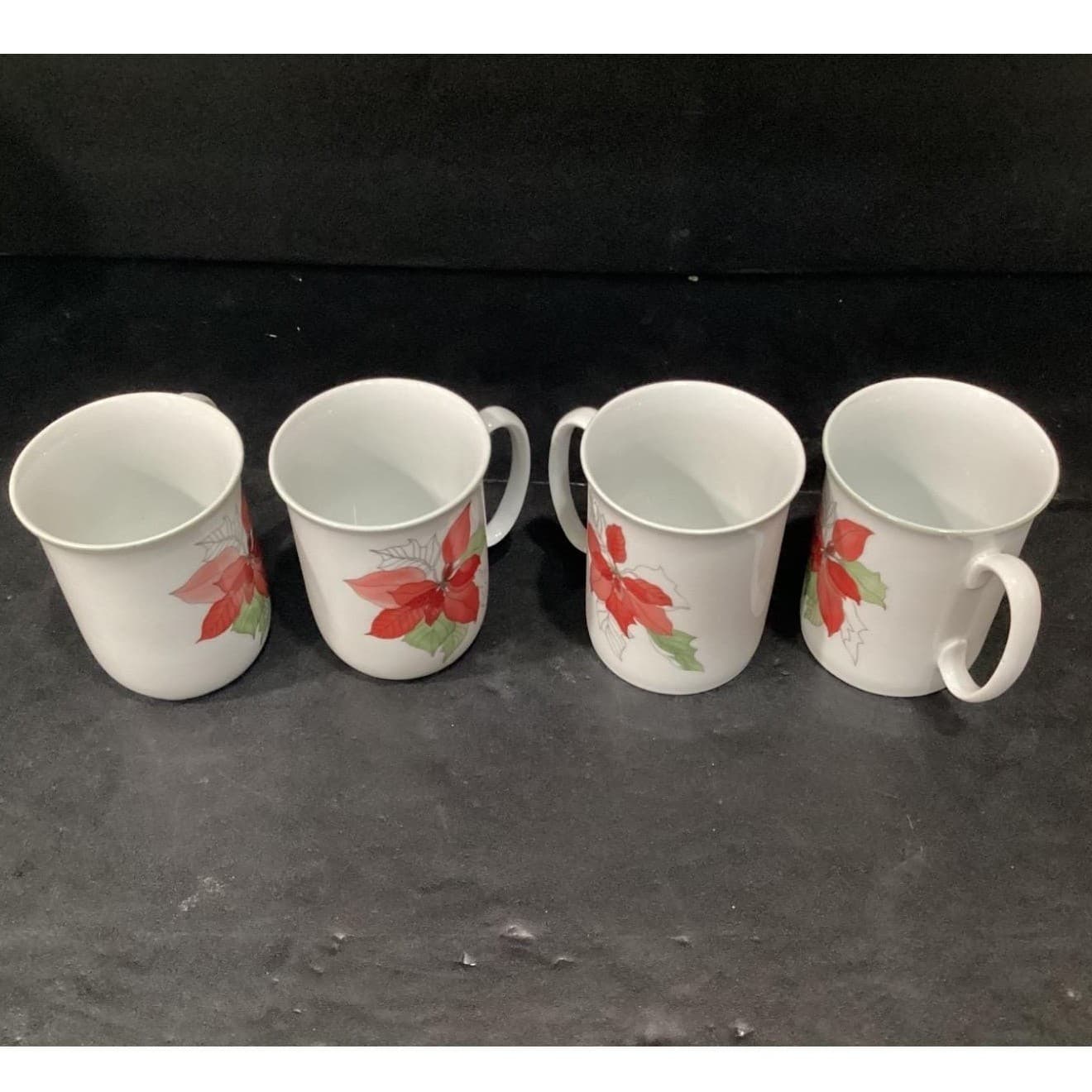 Watercolors Block Spal Poinsettia Coffee Cups, Set of 4 Mary Lou Goertzen Design - Thumbnail 3
