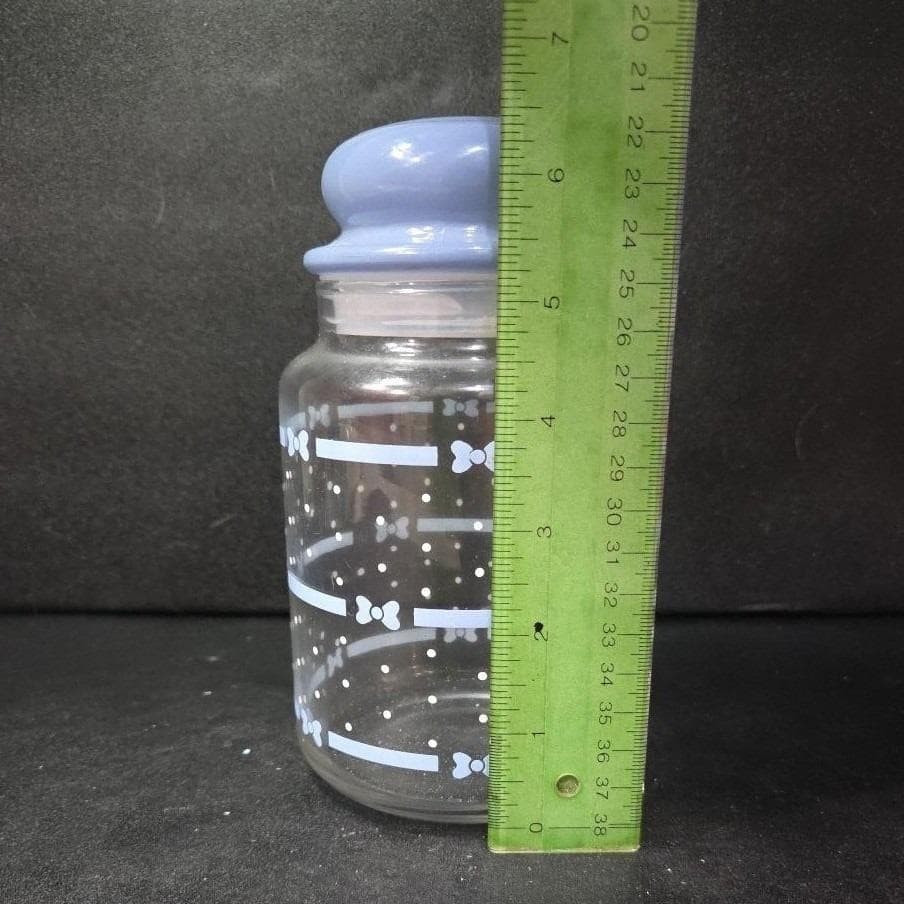 Anchor Hocking Bowtie Treat Canister, Vintage Glass Storage, Replacement Jar - Thumbnail 2