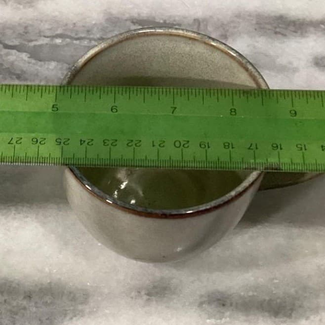 Gladelig Style Stoneware Coffee Mugs Tea Cups gray edged brown Set Of 2 - Thumbnail 7