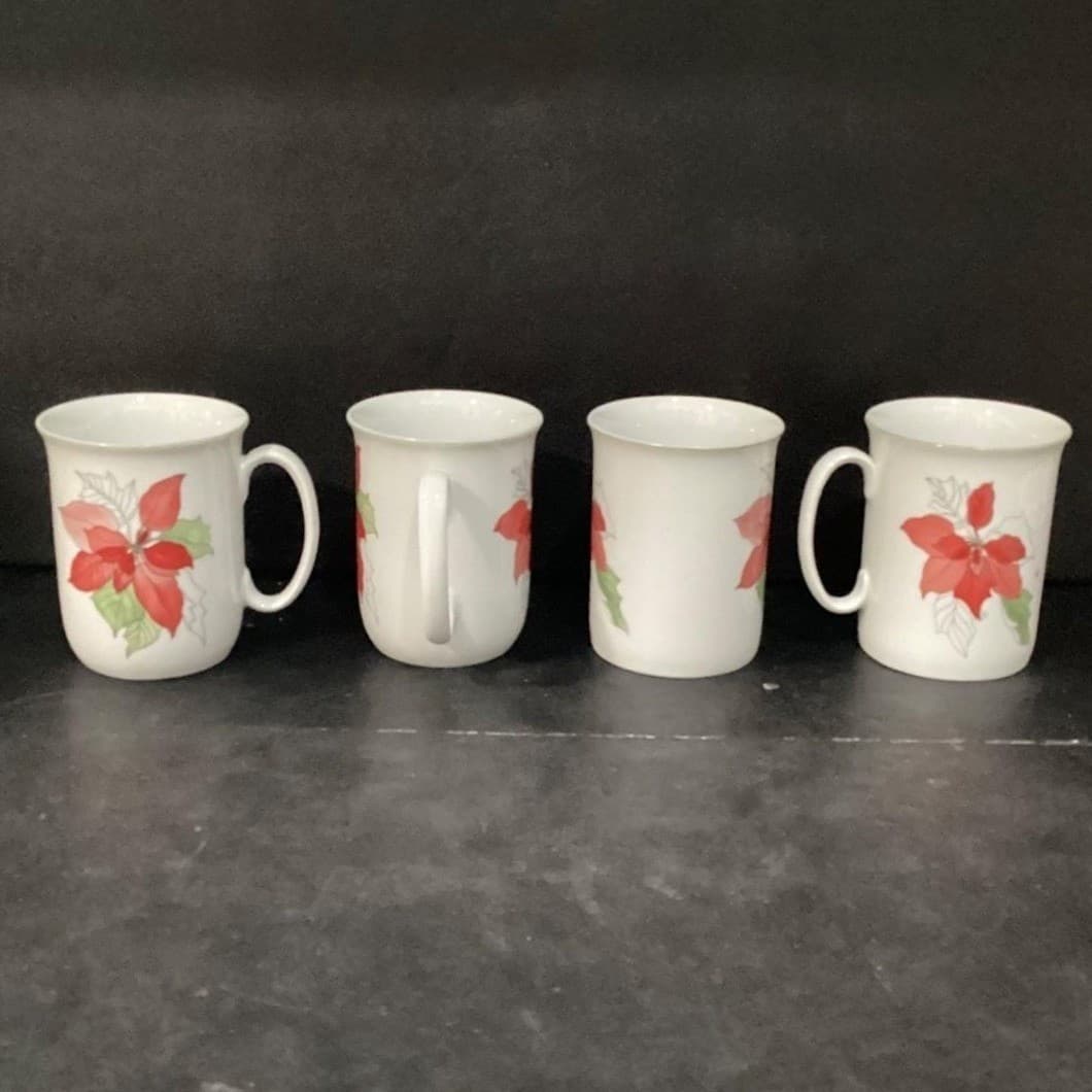 Watercolors Block Spal Poinsettia Coffee Cups, Set of 4 Mary Lou Goertzen Design - Thumbnail 10