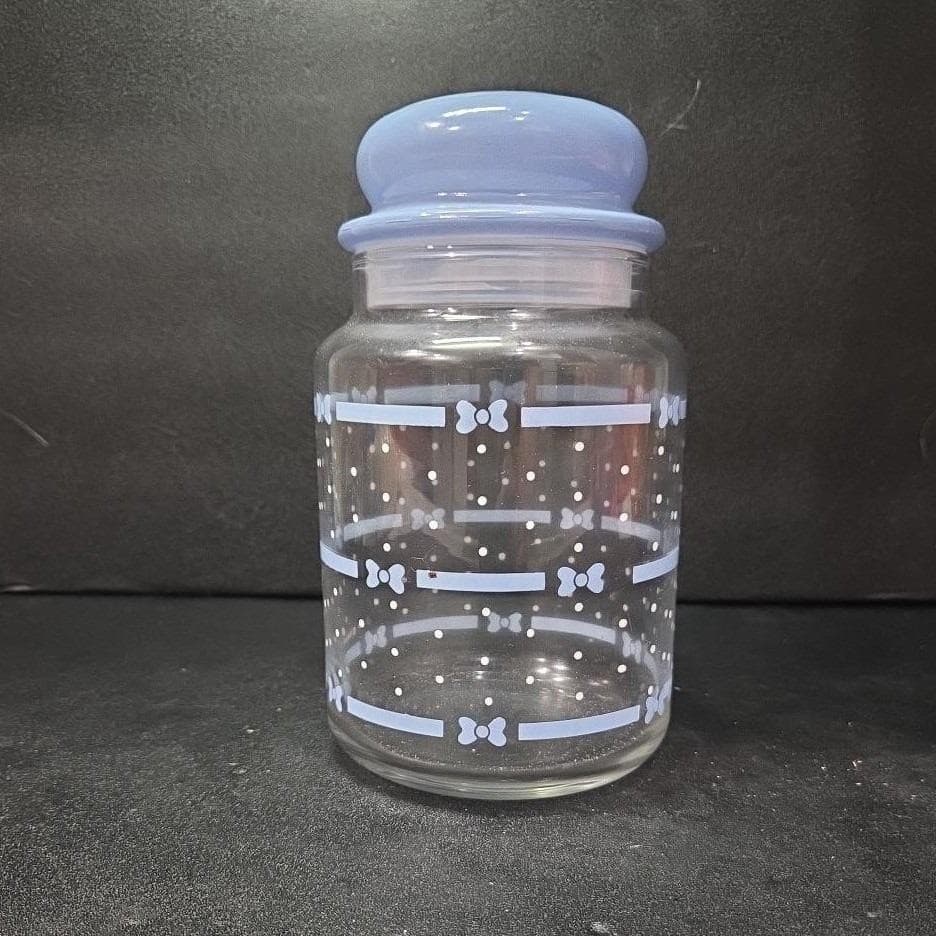 Anchor Hocking Bowtie Treat Canister, Vintage Glass Storage, Replacement Jar - Thumbnail 10