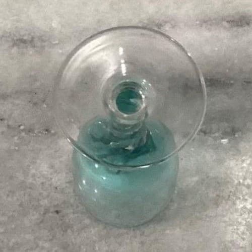 Decanter with Cordials Set 6-Piece Light Green Blue Twisted Clear Stems Elegant - Thumbnail 5