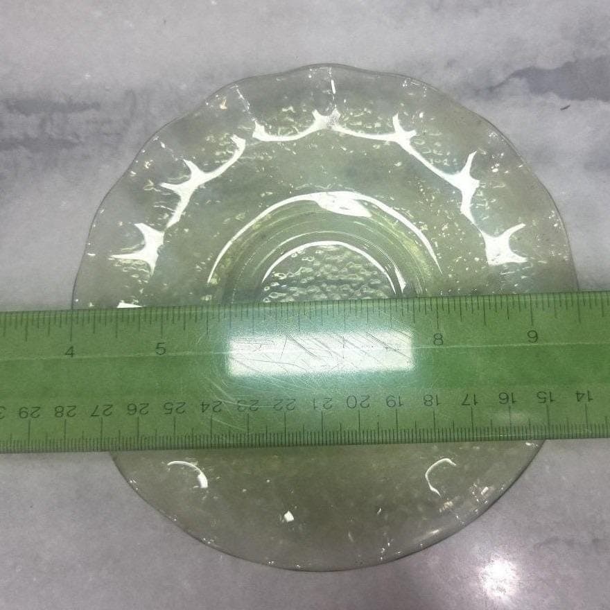 Hazel Atlas Pebblestone Avocado Green Saucers, Set of 4 Vintage Depression Glass - Thumbnail 2