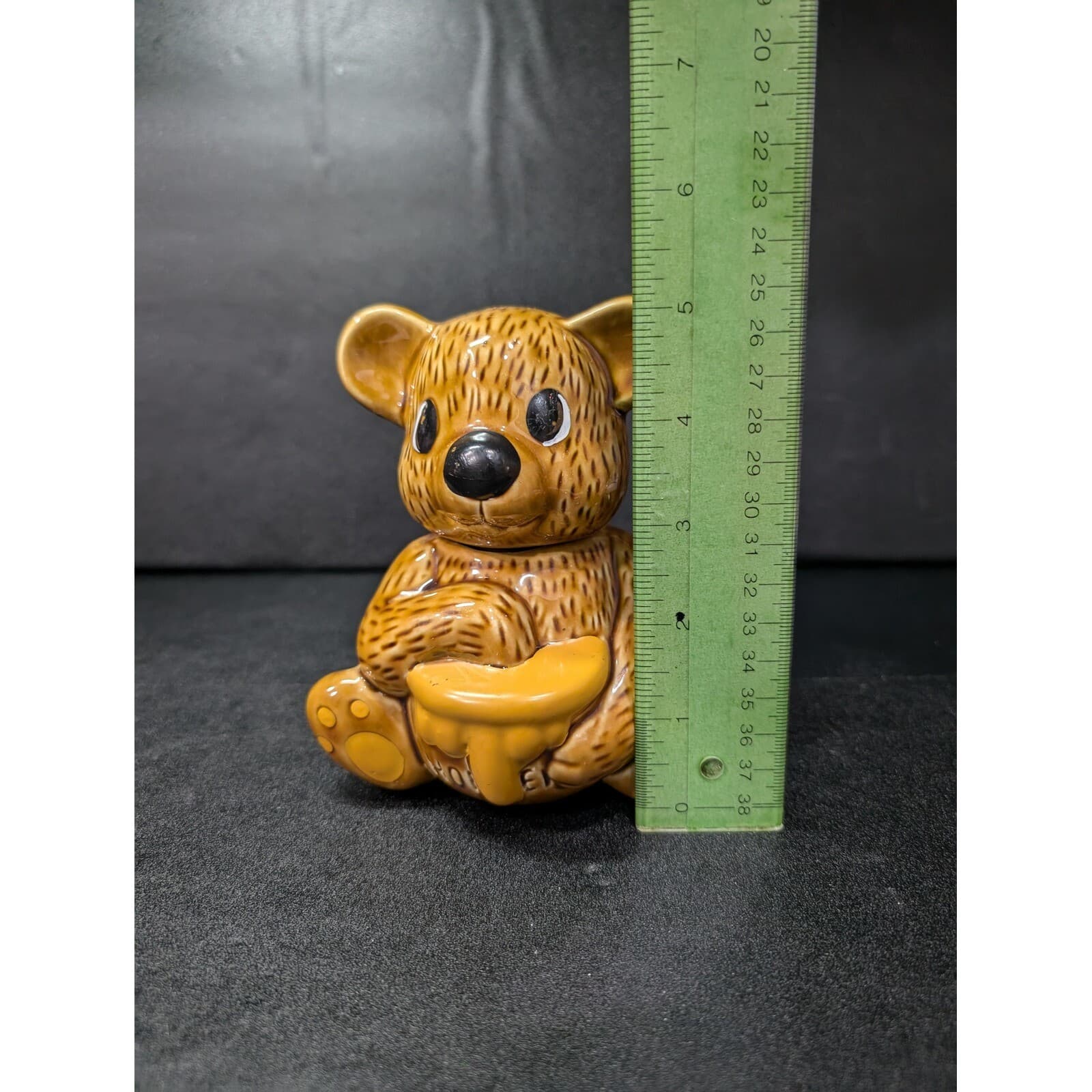 Honey Bear Ceramic Honey Jar Pot, Vintage Taiwan Bear Figural Condiments, Decor - Thumbnail 9