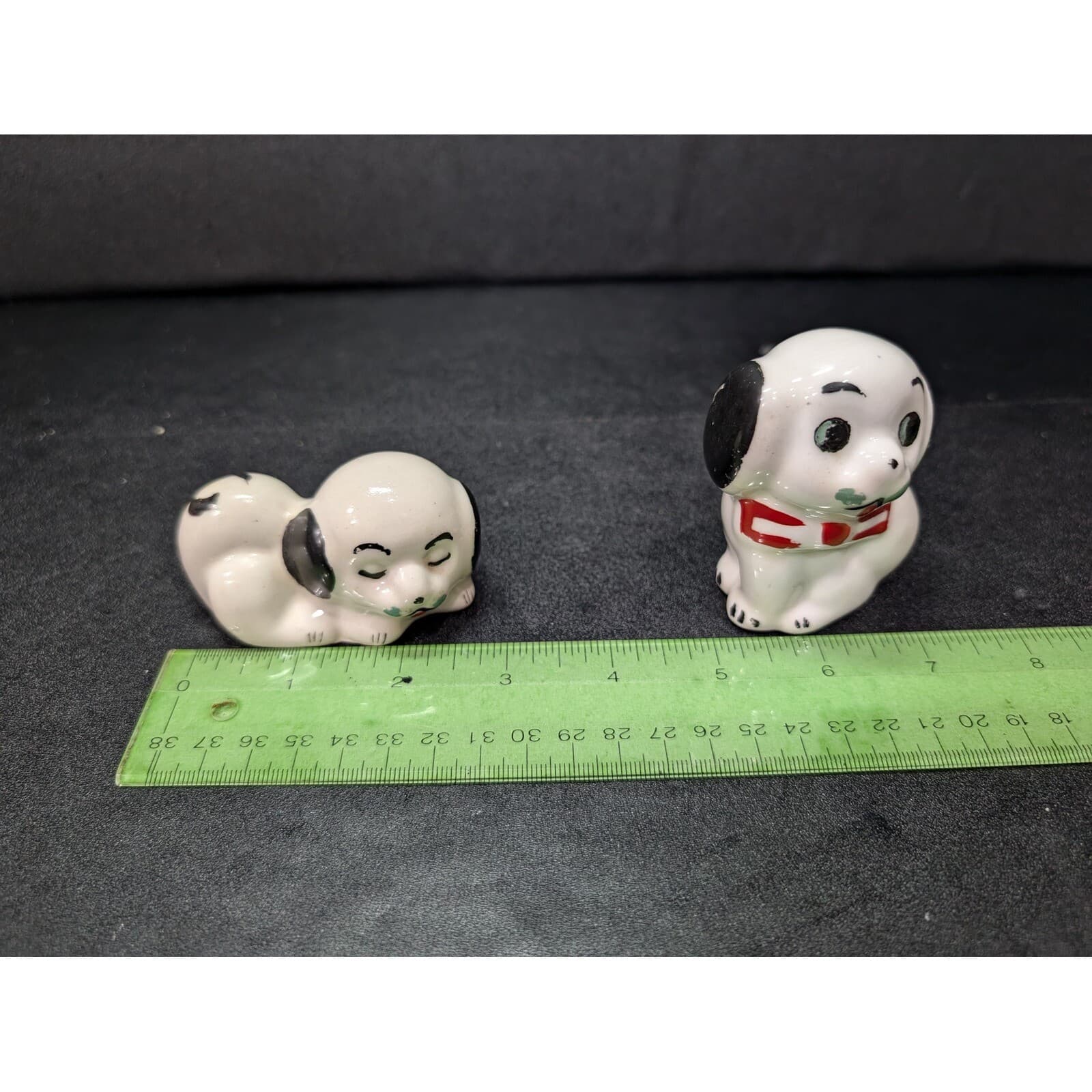 Vintage Mini Puppy Dog Statues, Small Ceramic Dogs, Retro Home Decor, 3" Tall - Thumbnail 8