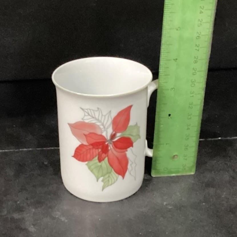 Watercolors Block Spal Poinsettia Coffee Cups, Set of 4 Mary Lou Goertzen Design - Thumbnail 6