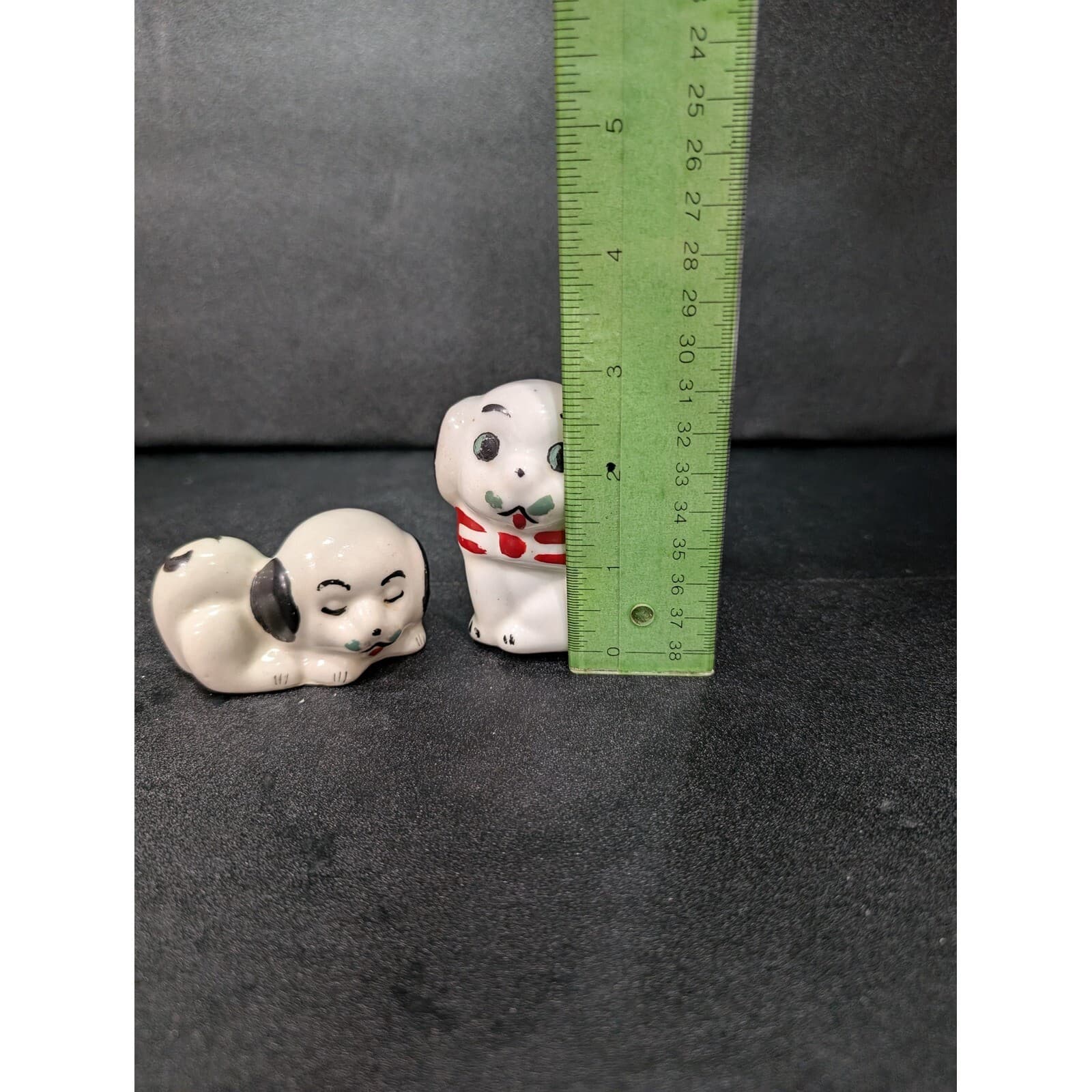 Vintage Mini Puppy Dog Statues, Small Ceramic Dogs, Retro Home Decor, 3" Tall - Thumbnail 7