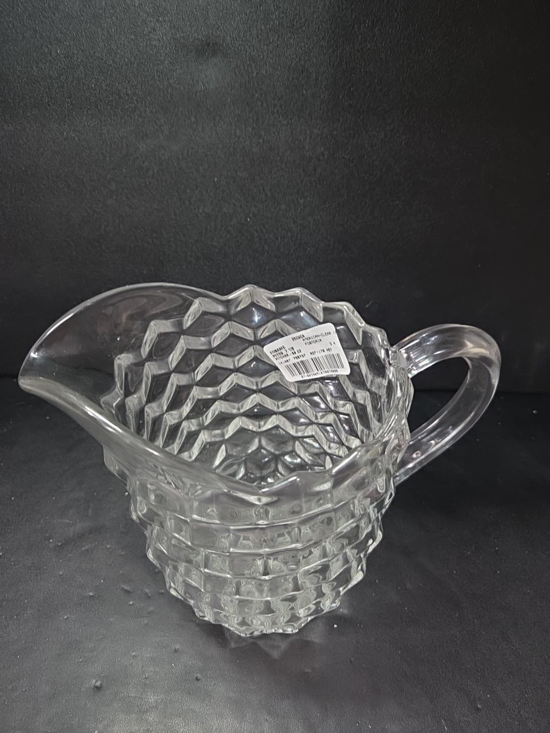 Fostoria American Cubism Pitcher, 59 oz Vtg Glassware, Clear Stem, Table Decor - Thumbnail 5