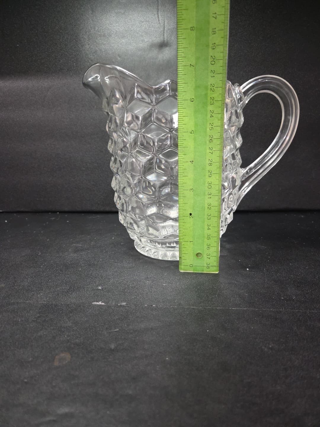 Fostoria American Cubism Pitcher, 59 oz Vtg Glassware, Clear Stem, Table Decor - Thumbnail 8
