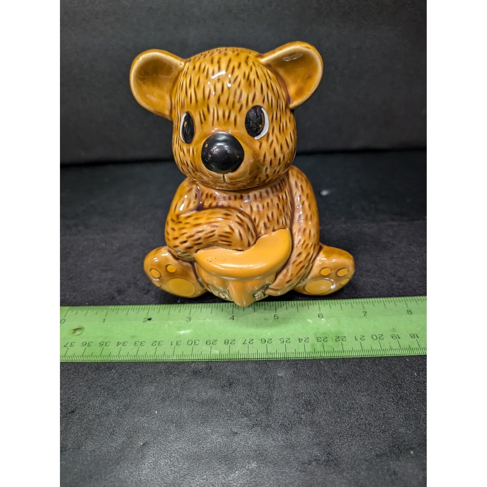 Honey Bear Ceramic Honey Jar Pot, Vintage Taiwan Bear Figural Condiments, Decor - Thumbnail 10