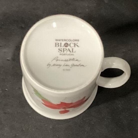 Watercolors Block Spal Poinsettia Coffee Cups, Set of 2 Mary Lou Goertzen Design - Thumbnail 4