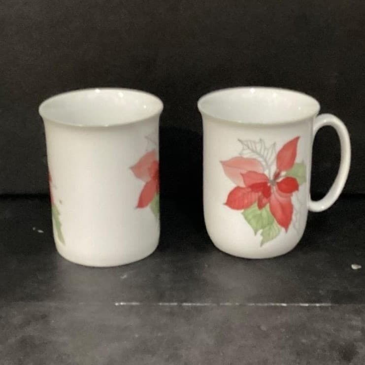 Watercolors Block Spal Poinsettia Coffee Cups, Set of 2 Mary Lou Goertzen Design - Thumbnail 8
