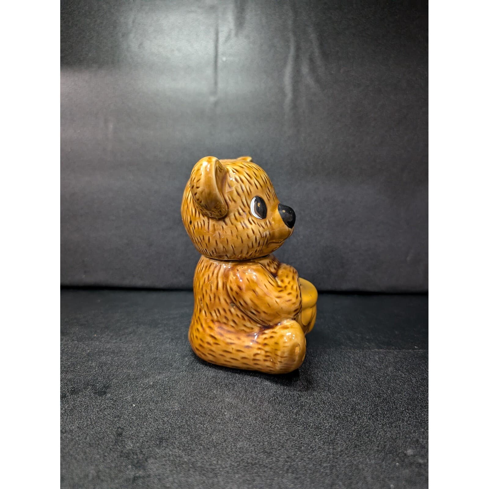 Honey Bear Ceramic Honey Jar Pot, Vintage Taiwan Bear Figural Condiments, Decor - Thumbnail 2