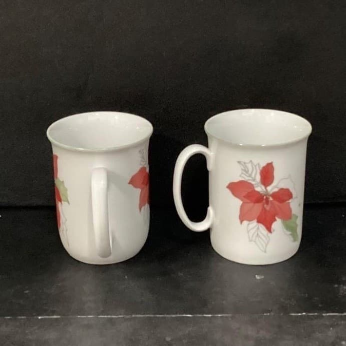 Watercolors Block Spal Poinsettia Coffee Cups, Set of 2 Mary Lou Goertzen Design - Thumbnail 10