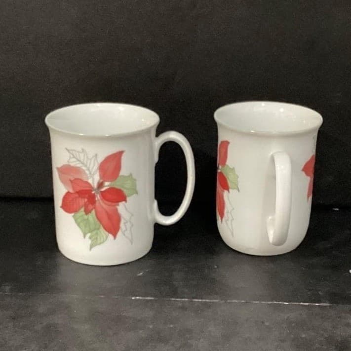 Watercolors Block Spal Poinsettia Coffee Cups, Set of 2 Mary Lou Goertzen Design - Thumbnail 9