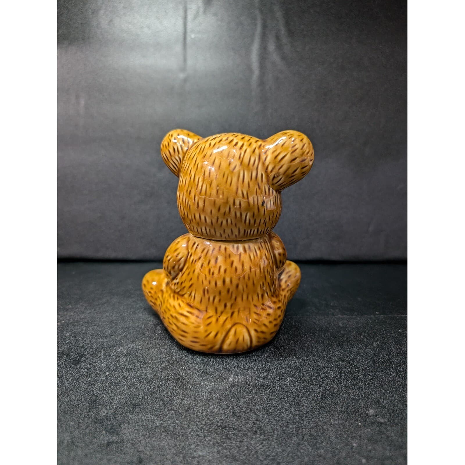 Honey Bear Ceramic Honey Jar Pot, Vintage Taiwan Bear Figural Condiments, Decor - Thumbnail 3
