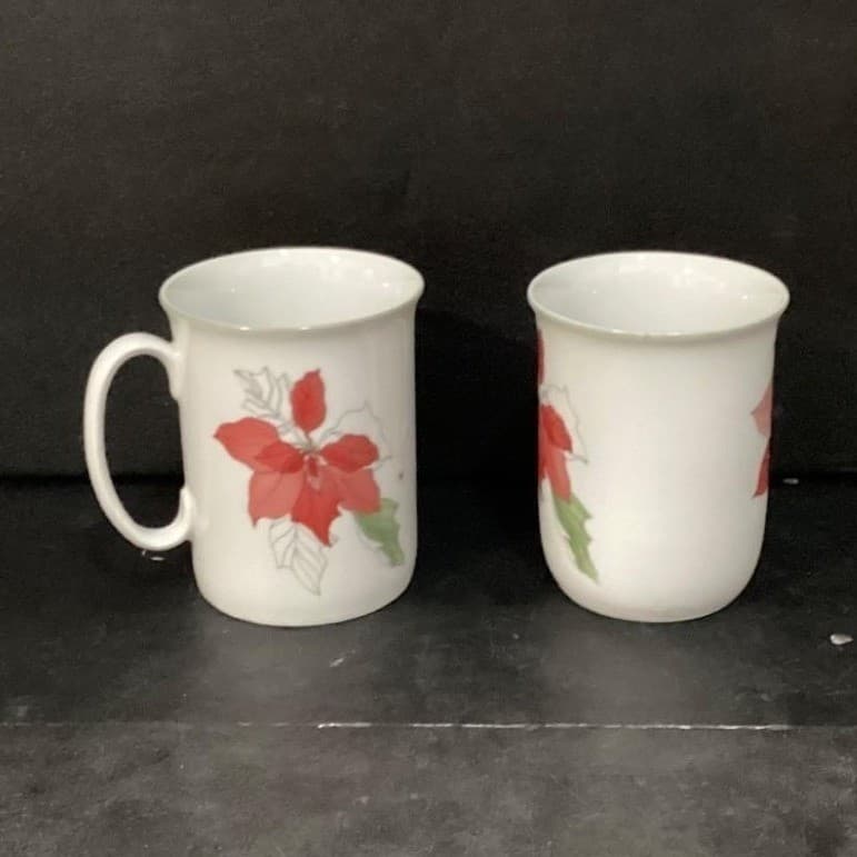 Watercolors Block Spal Poinsettia Coffee Cups, Set of 2 Mary Lou Goertzen Design - Thumbnail 7