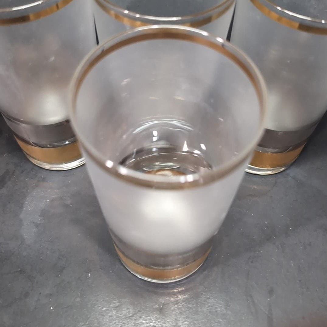 Culver Regency Highball Glasses, Set of 4, Vintage Frosted Tumblers, MCM Barware - Thumbnail 6
