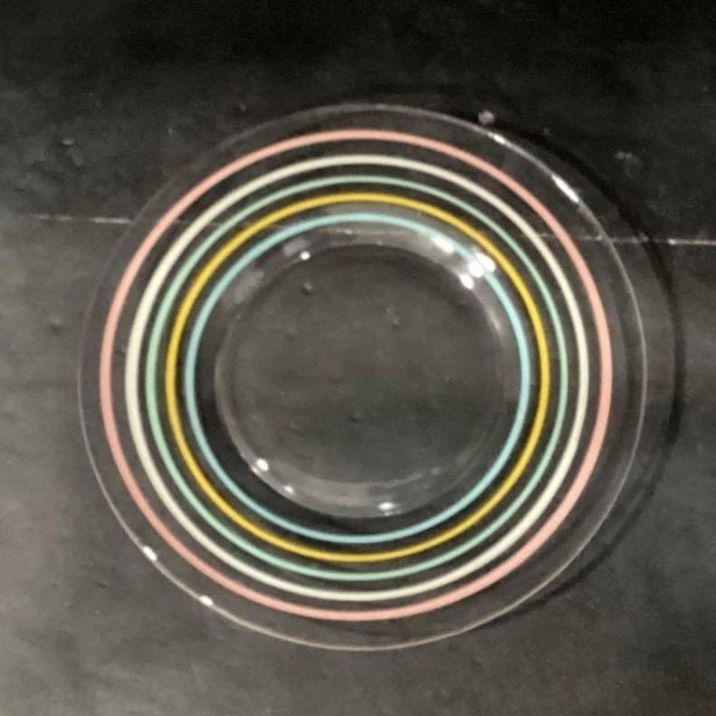 Anchor Hocking Pastel Ring Salad Plates, Set Of 4, Vintage Glass Tableware - Thumbnail 3