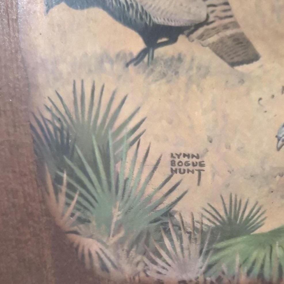 Lynn Bogue Hunt Turkey Gang Print, Vintage Wood Paneled Artwork, Rustic Wall Art - Thumbnail 3