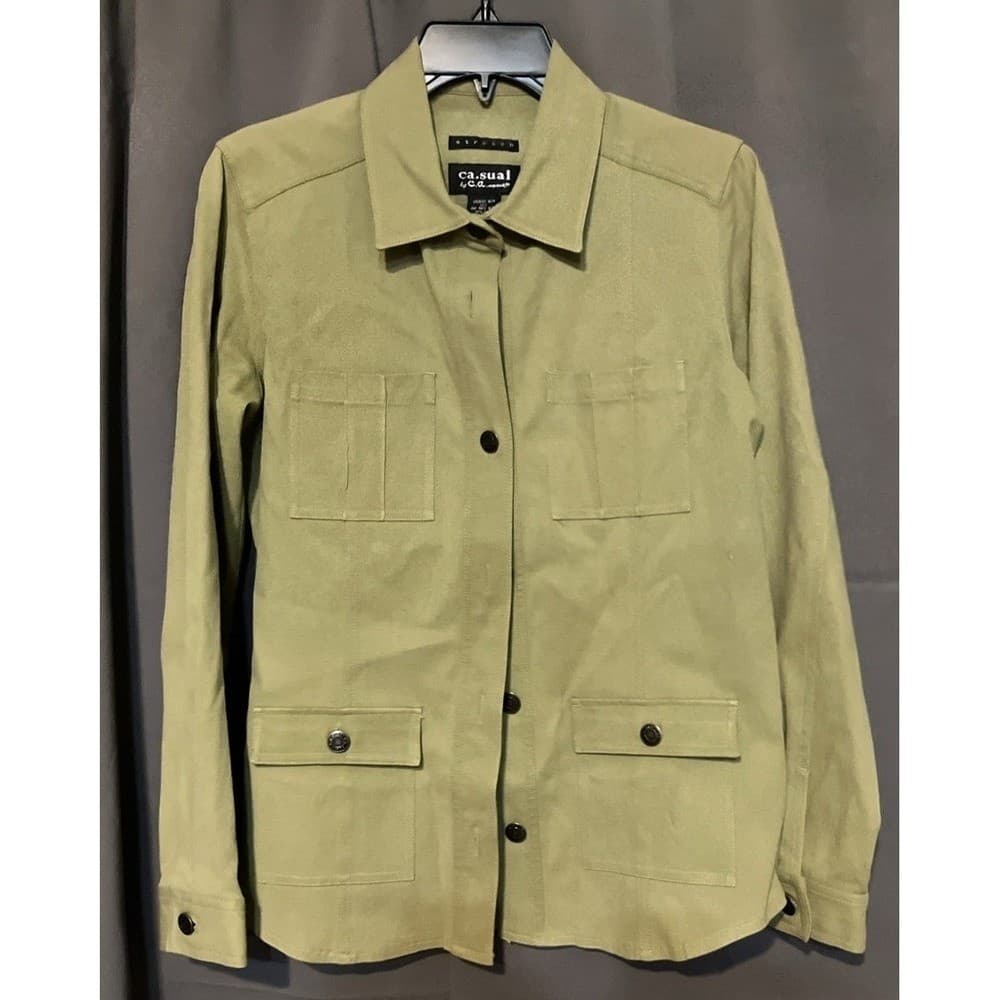 Casual by C.A. Corner Olive Green Utility Jacket, Women's Small , Stretch - Thumbnail 3