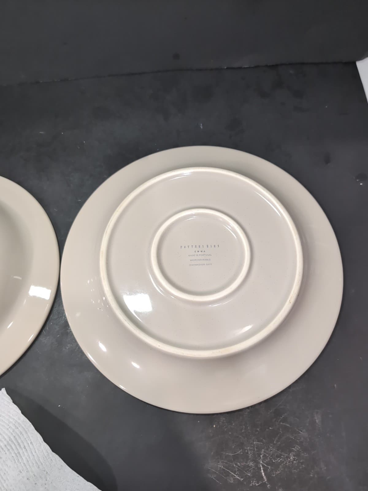 Pottery Barn Emma Beaded Soup Bowl & Dinner Plate, Portugal Gray, Tableware - Thumbnail 2