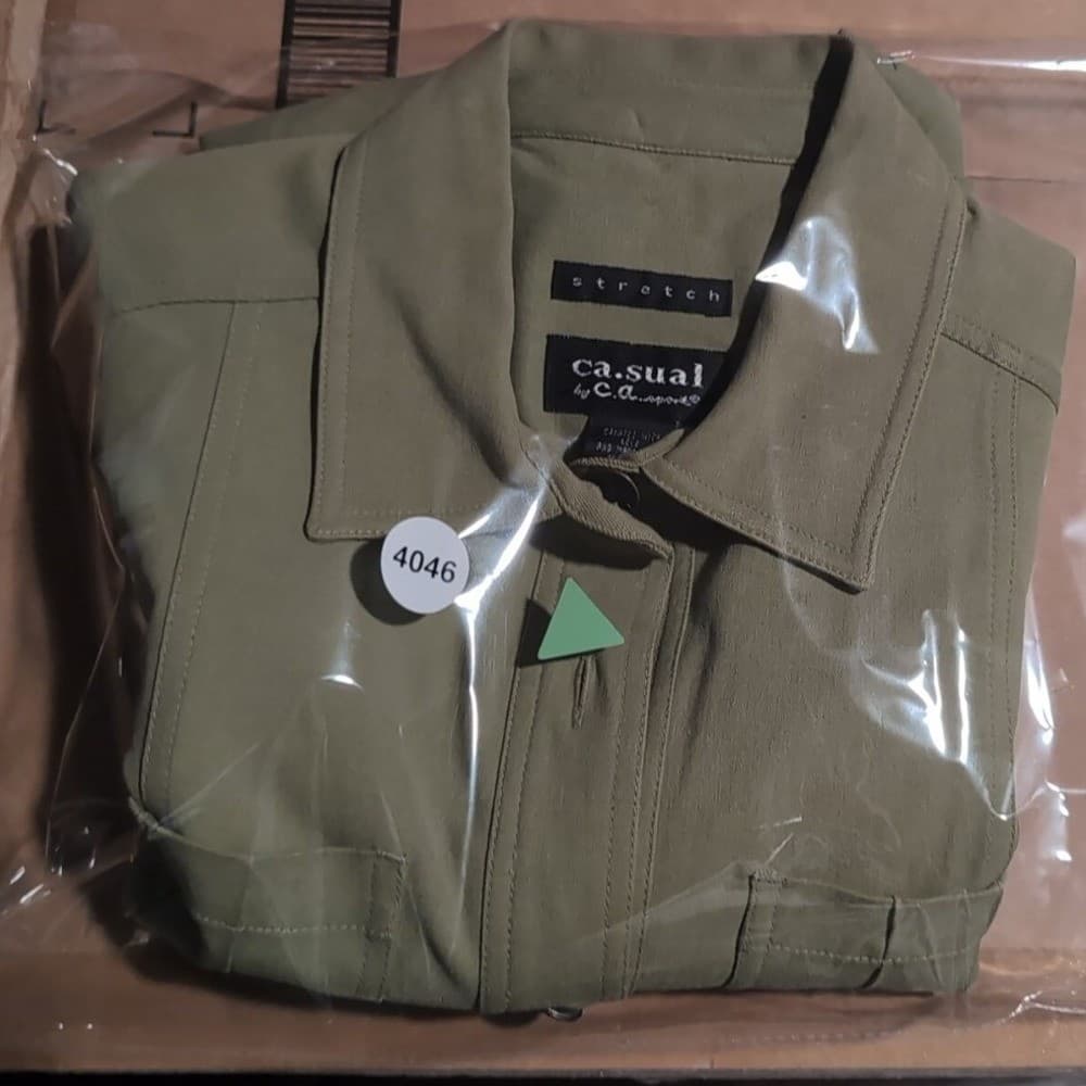 Casual by C.A. Corner Olive Green Utility Jacket, Women's Small , Stretch - Thumbnail 8