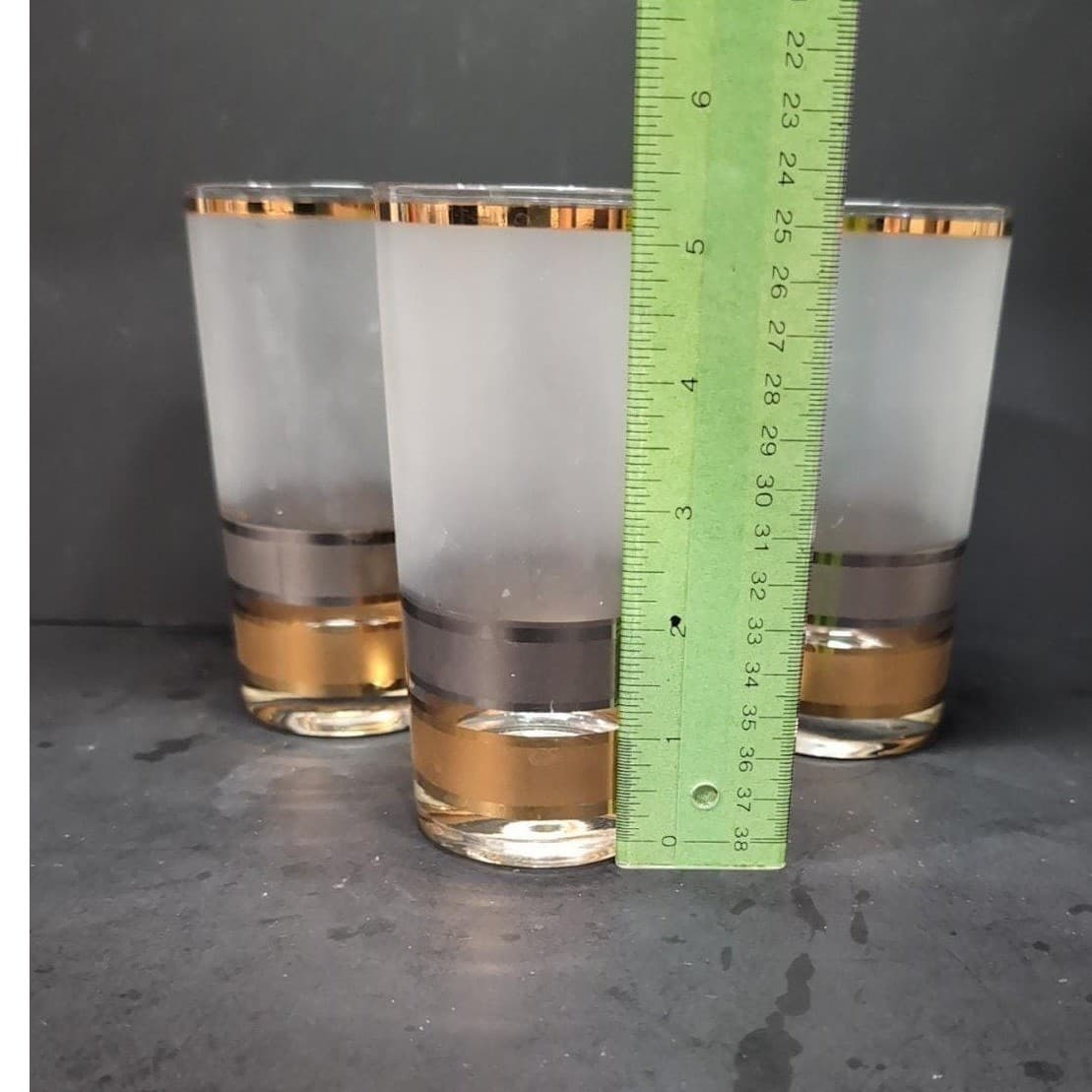 Culver Regency Highball Glasses, Set of 4, Vintage Frosted Tumblers, MCM Barware - Thumbnail 9