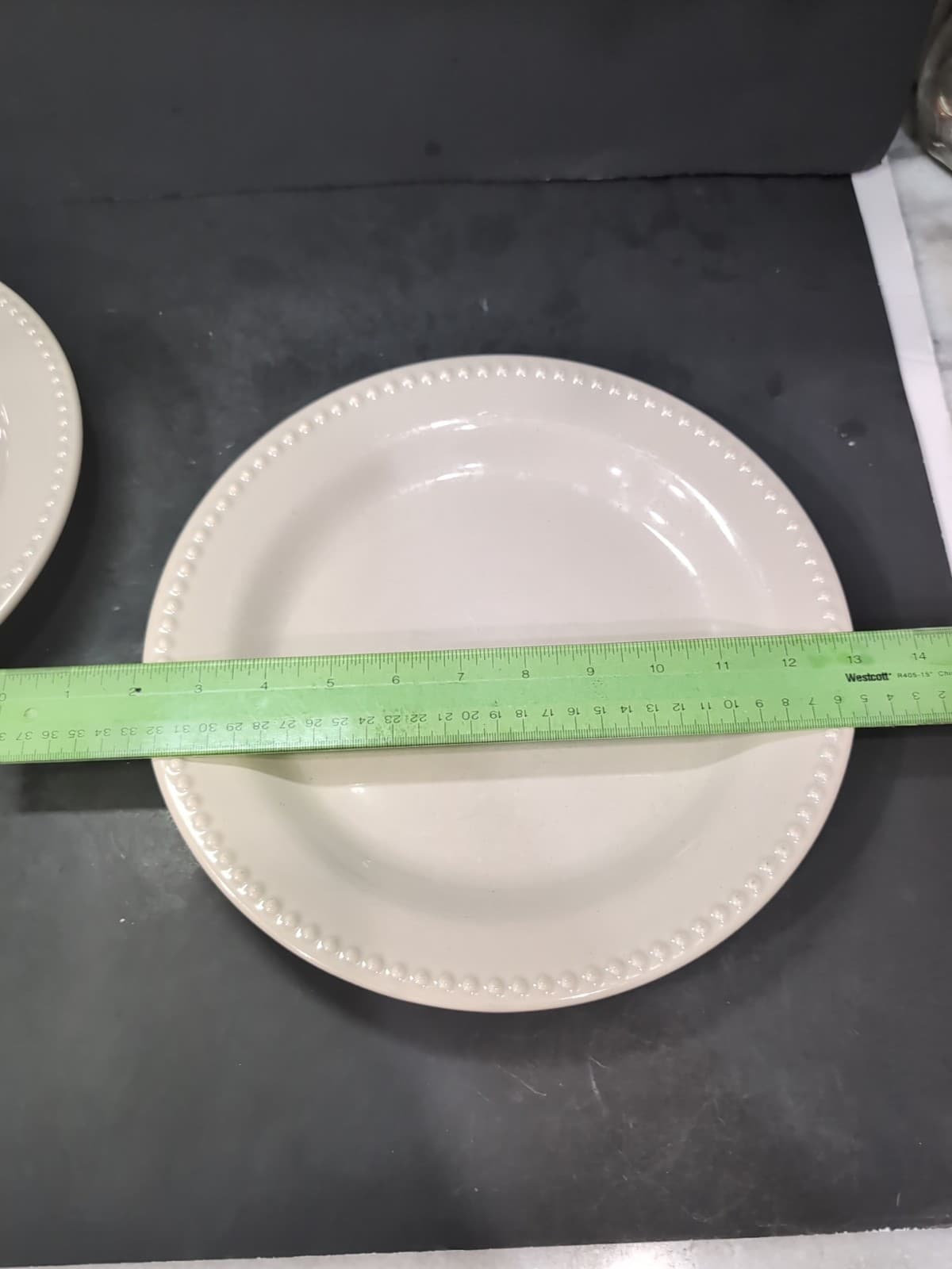Pottery Barn Emma Beaded Soup Bowl & Dinner Plate, Portugal Gray, Tableware - Thumbnail 5