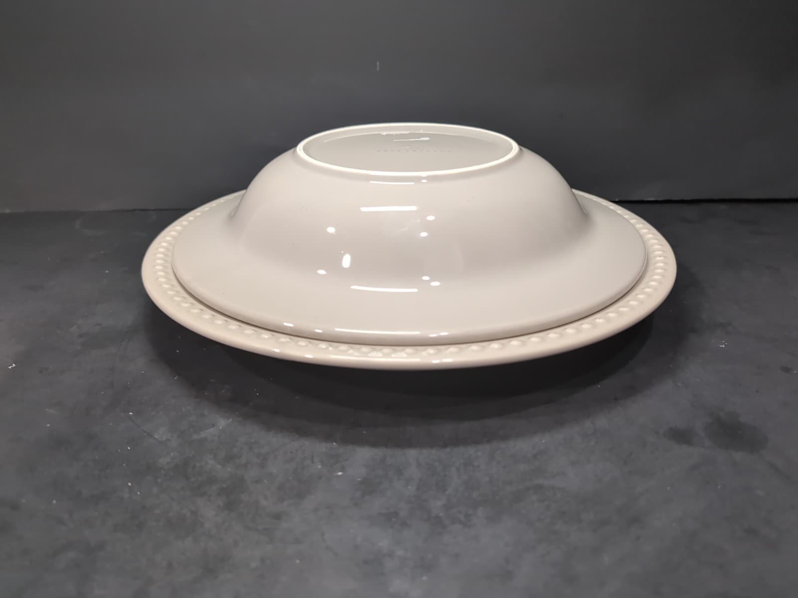 Pottery Barn Emma Beaded Soup Bowl & Dinner Plate, Portugal Gray, Tableware - Thumbnail 7