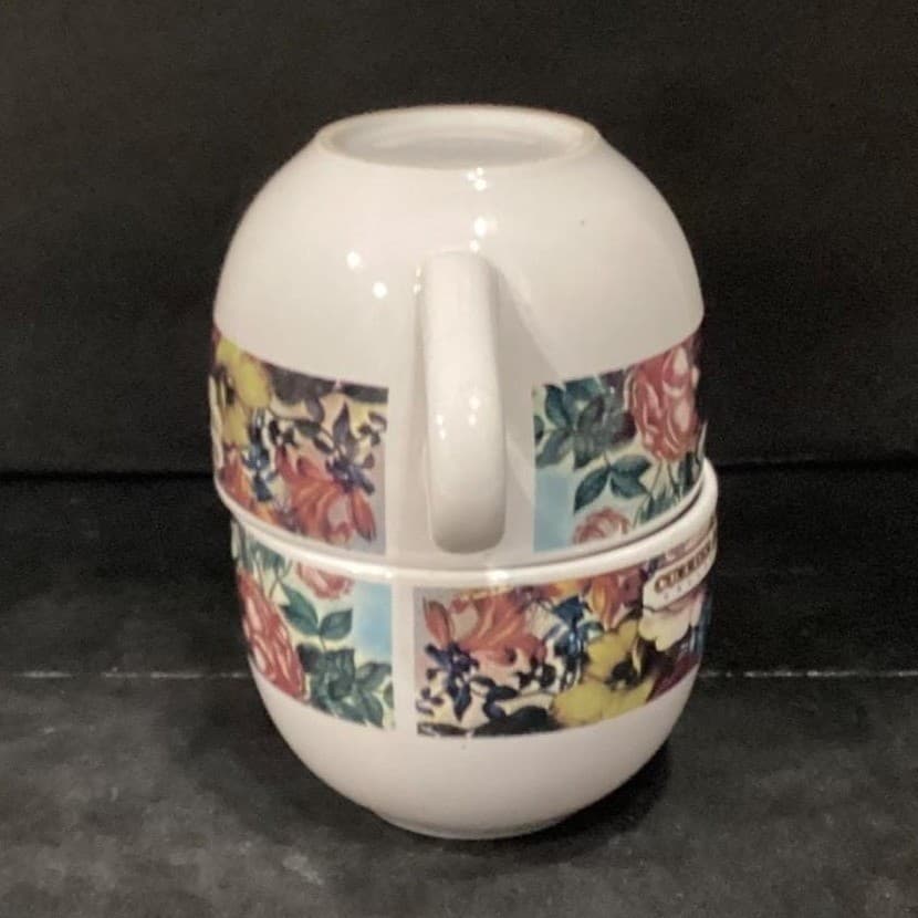 Currier & Ives Collection Spring Bouquet Large Coffee Cups, Floral Set of 2 - Thumbnail 11