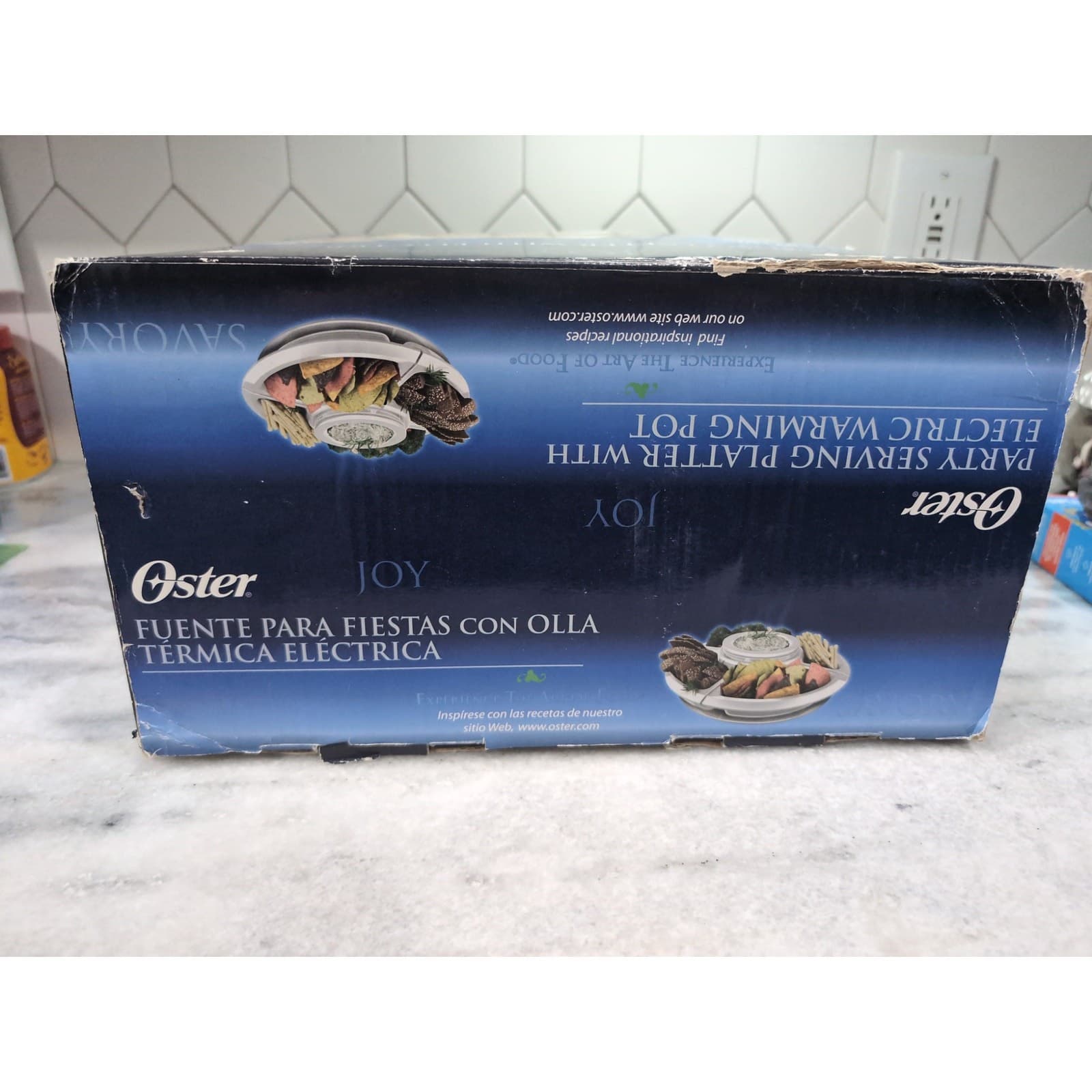 Oster White Party Serving Platter with Electric Warming Pot #TSP200, Damage Box - Thumbnail 5