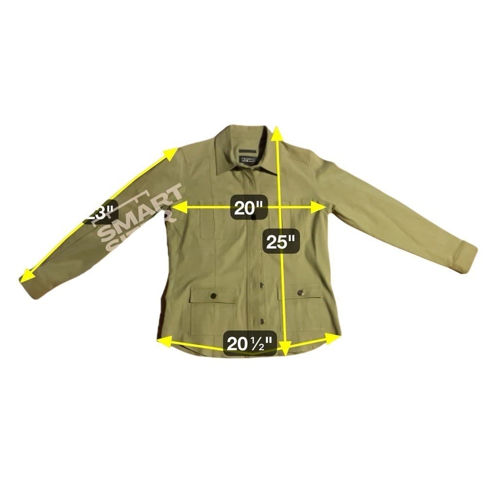 Casual by C.A. Corner Olive Green Utility Jacket, Women's Small , Stretch - Thumbnail 2