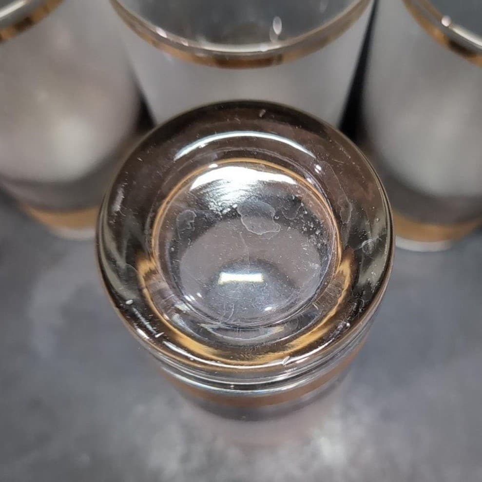 Culver Regency Highball Glasses, Set of 4, Vintage Frosted Tumblers, MCM Barware - Thumbnail 8