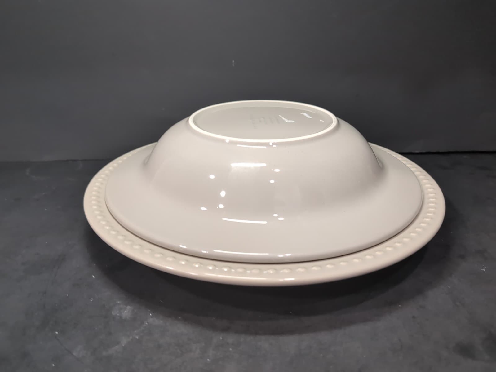 Pottery Barn Emma Beaded Soup Bowl & Dinner Plate, Portugal Gray, Tableware - Thumbnail 10