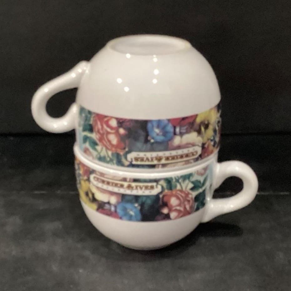 Currier & Ives Collection Spring Bouquet Large Coffee Cups, Floral Set of 2 - Thumbnail 10