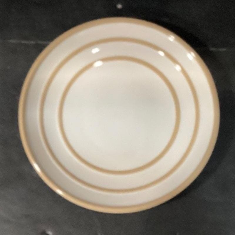 Pfaltzgraff Radius Salad Plates, Set of 4, Vintage Tan Rings Design Dinnerware - Thumbnail 3