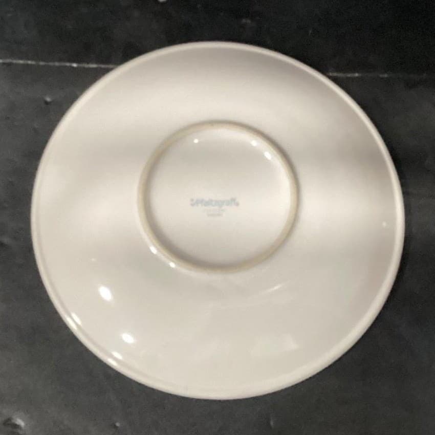Pfaltzgraff Radius Salad Plates, Set of 4, Vintage Tan Rings Design Dinnerware - Thumbnail 4