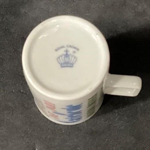Royal Crown Arnet Demitasse Cups, Set of 4, Colorful Coffee Recipe Lettering - Thumbnail 5