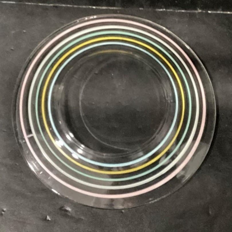 Anchor Hocking Pastel Ring Salad Plates, Set Of 4, Vintage Glass Tableware - Thumbnail 4